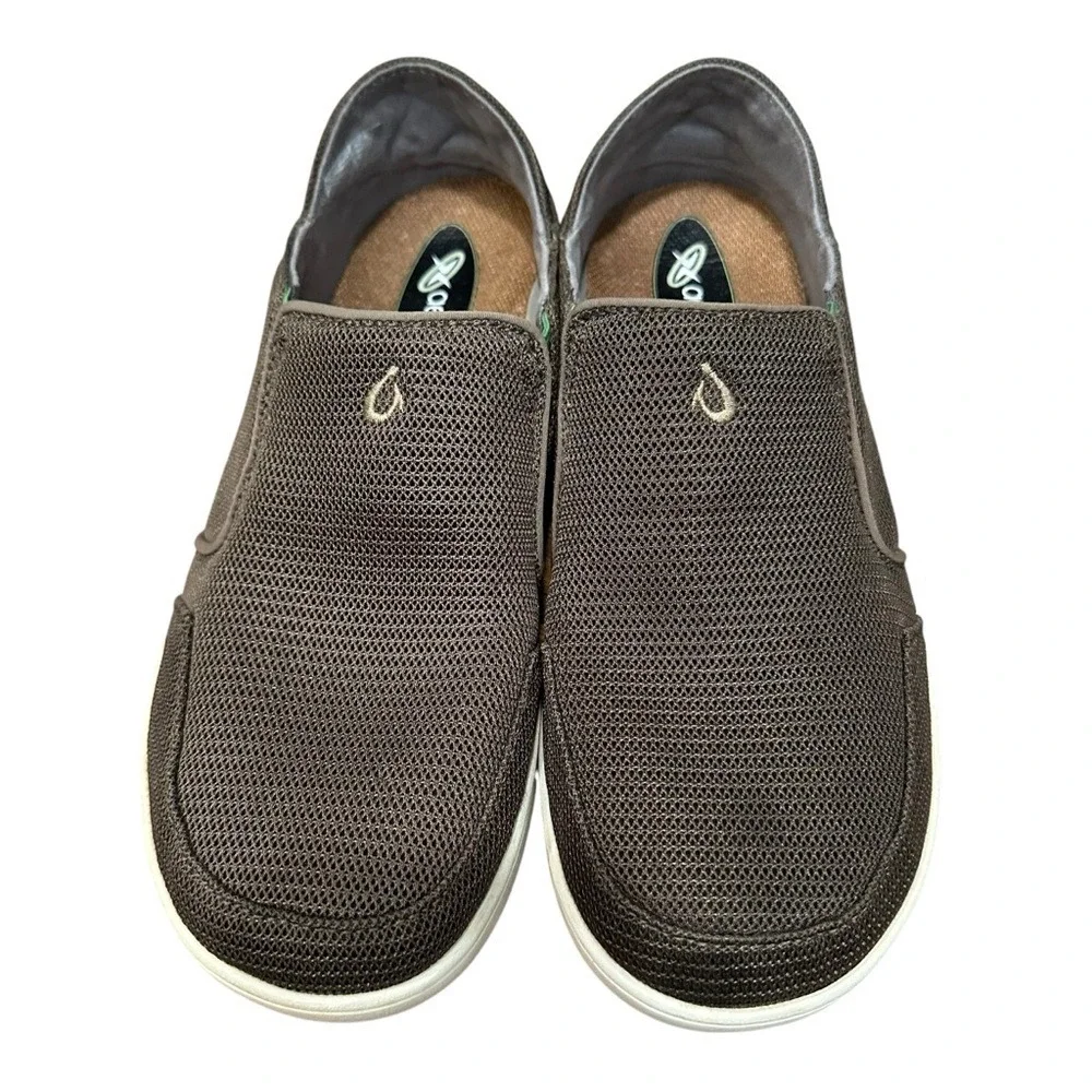 OluKai Nohea Mesh Mens Slip On Loafer Shoes Brown‎ Size US 8 EUR 41